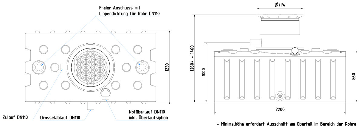 AQa-Line-Retentions-Flachtank-2000-L-100-GF-Dom-kurz-200-kg-FR-20-1211-TD