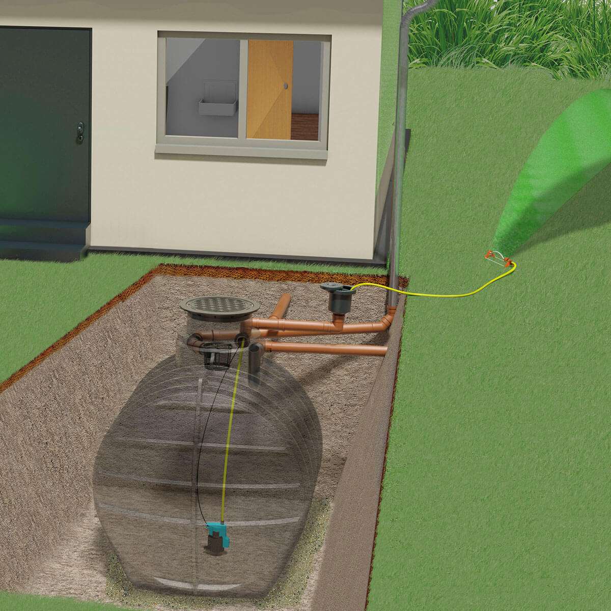 AQa.Line Gartenanlage 6000 L inkl. Abdeckung Garten