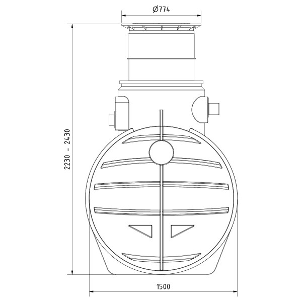 AQa.Line Hausanlage 3400 L inkl. Abdeckung