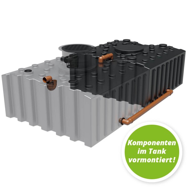 AQa.Line Gartenanlage 10.000 L Flachtank inkl. Abdeckung Garten